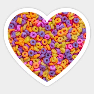 Fruit Flavored Breakfast Cereal Loops Photo Heart Sticker